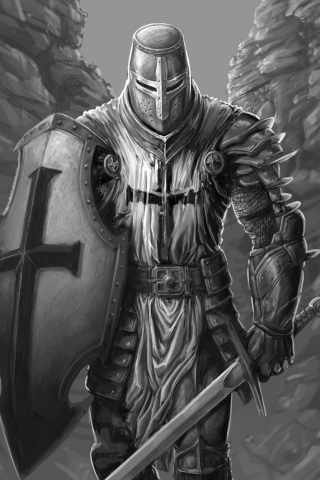 The Knight, fantasy, warrior, art, 240x320 wallpaper