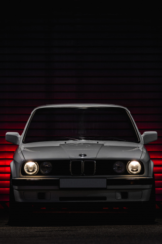 BMW E30, classic, car, front, 240x320 wallpaper