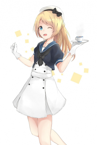 Jervis, kancolle, anime maid girl, wink, 240x320 wallpaper