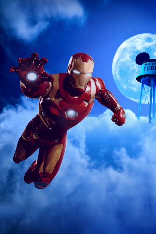 Avengers: Age of Ultron, iron man, flight, clouds, 240x320 wallpaper