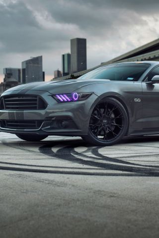 Ford mustang, muscle car, side view, 240x320 wallpaper
