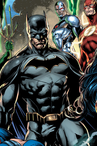 Justice league, dc comics, all heroes, 240x320 wallpaper