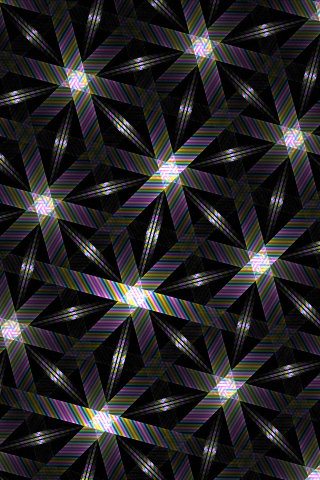 Hexagons, texture, black-colorful stripes, 240x320 wallpaper
