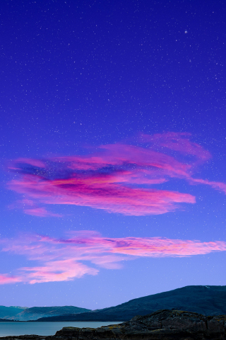 Pink clouds, sky, minimal, sunset, nature, 240x320 wallpaper