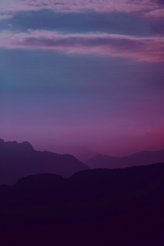 Purple sky, sunset, horizon, 240x320 wallpaper