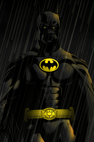 Batman, dark, rain, artwork, 240x320 wallpaper