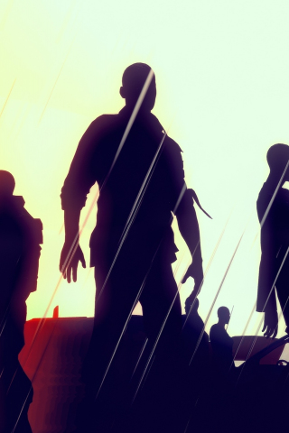 Dying Light, survival game, men, silhouette, 240x320 wallpaper