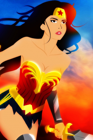 Superhero, Wonder Woman, artwork, 240x320 wallpaper