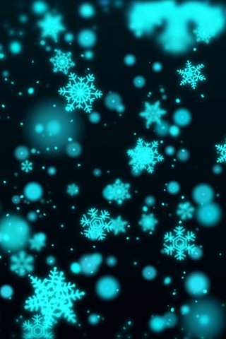 Blue snowflakes, bokeh, artwork, 240x320 wallpaper