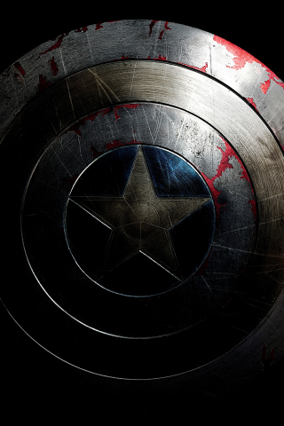 Captain America, shield, superhero, dark, 240x320 wallpaper