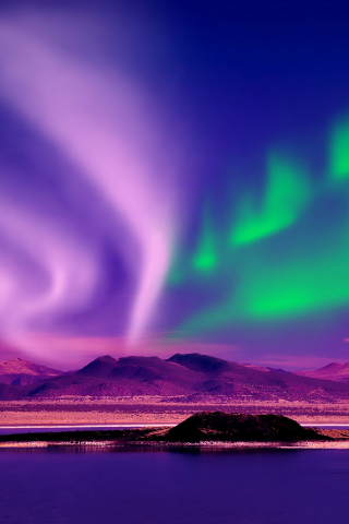 Northern Lights, Aurora Borealis, night, canada, 240x320 wallpaper