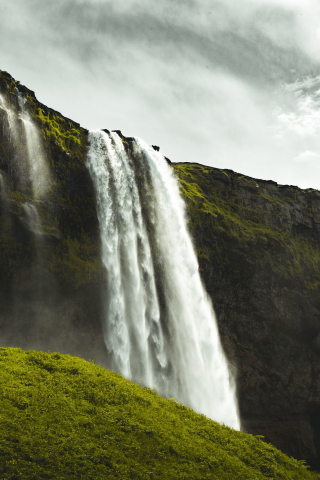 Waterfall, nature, Seljalandsfoss, Iceland, 240x320 wallpaper