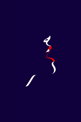 Woman, red lips, minimal, 240x320 wallpaper