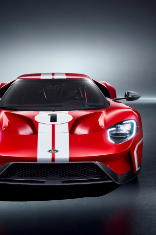 Red Ford GT, supercar, 240x320 wallpaper