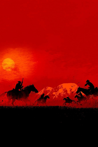 Red Dead Redemption 2, cowboys, game, 2019, 240x320 wallpaper