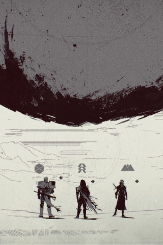 Warriors, minimal, planet, destiny 2, 240x320 wallpaper