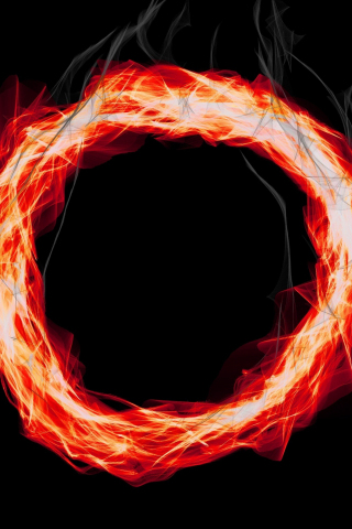 Fire ring, circle, abstract, flame, 240x320 wallpaper