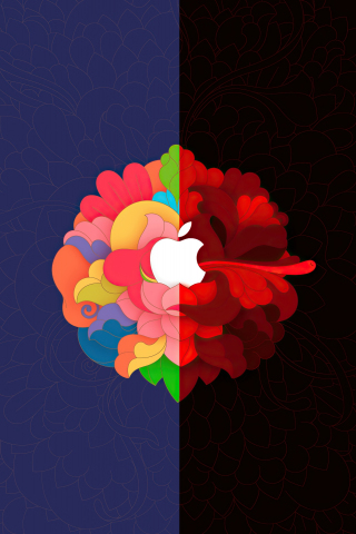 Apple logo, colorful, abstract, 240x320 wallpaper
