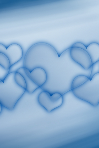Blue, gradient, heart, abstract, 240x320 wallpaper