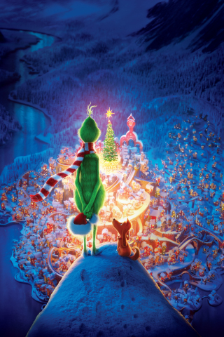 The Grinch, movie, Christmas, Animation movie, 2018, 240x320 wallpaper