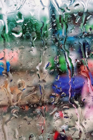 Car glass, drops, surface, 240x320 wallpaper