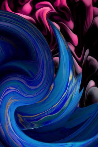 Curves, fluid, blue-pink, abstract, 240x320 wallpaper