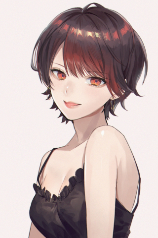 Red and beautiful eyes, original, anime girl, 240x320 wallpaper