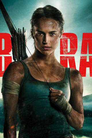 Poster, movie, Alicia Vikander, Lara Croft, Tomb Raider, 2018, 240x320 wallpaper