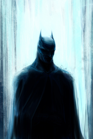 Batman, silhouette, dark, heroes, 240x320 wallpaper