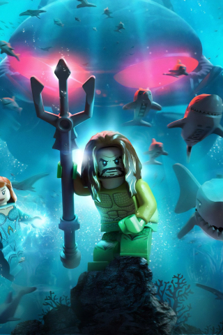 Lego, Aquaman, poster, movie, 2018, 240x320 wallpaper