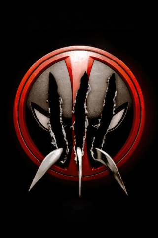 Deadpool 3, movie logo, dark, 240x320 wallpaper