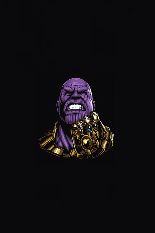 Thanos, angry man, minimal, art, 240x320 wallpaper
