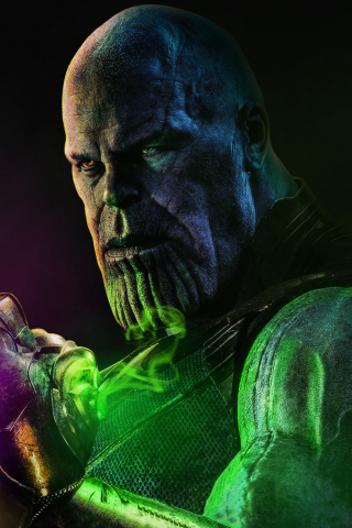 Thanos with infinity stones, artwork, super villain, 240x320 wallpaper