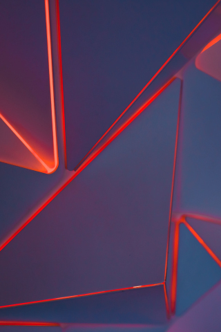 Red, neon, triangles, geometric, pattern, 240x320 wallpaper