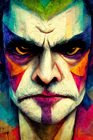 Angry man, joker's face, fan art, 240x320 wallpaper