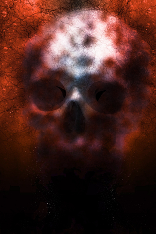 Skull, blur, creepy, fantasy, digital art, 240x320 wallpaper