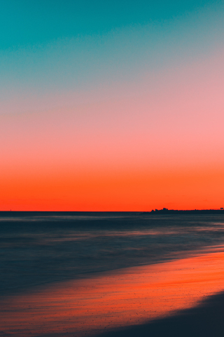 Beach, clean sky, skyline, sunset, 240x320 wallpaper