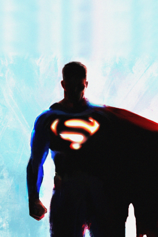 Silhouette, man of steel, superman, minimal, 240x320 wallpaper