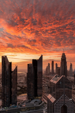 Cityscape, city, Dubai, sunset, 240x320 wallpaper