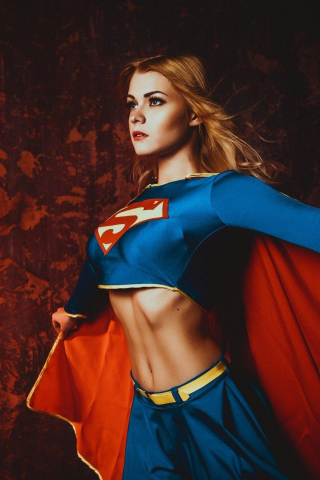 Supergirl, girl model, pretty, cosplay, 2018, 240x320 wallpaper
