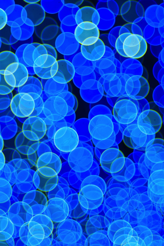 Blue circles, bokeh, abstract, 240x320 wallpaper