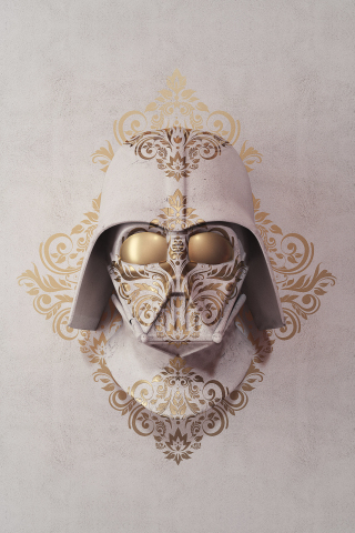 White art, Darth Vader, Star Wars, 240x320 wallpaper