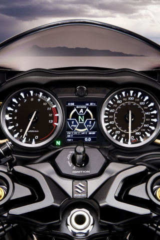 Suzuki Hayabusa, bike's speedometer, 240x320 wallpaper