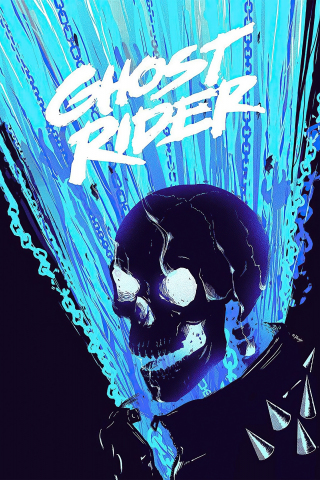 Ghost Rider, dark, minimal art, 240x320 wallpaper