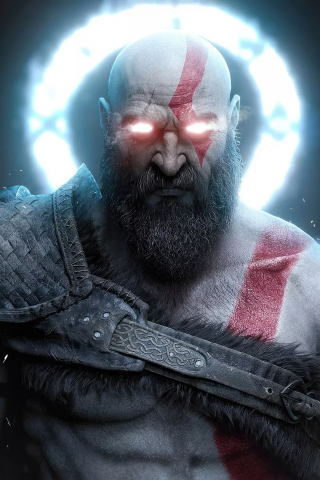 Kratos in God of War: Ragnarok, warrior, 240x320 wallpaper