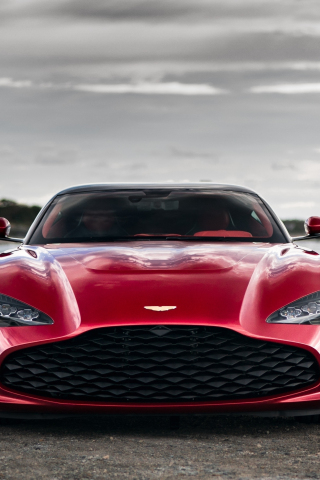 Red car, Aston Martin DBS GT Agato, front-view, 240x320 wallpaper