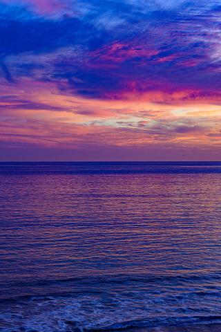 Pink sunset, seascape, calm and beautiful, nature, 240x320 wallpaper