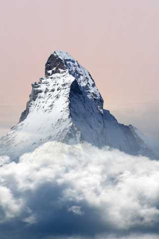 Mountains, Matterhorn, clouds, sky, cliff, 240x320 wallpaper