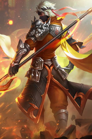 Spear, warrior, video game, King of Glory, 240x320 wallpaper