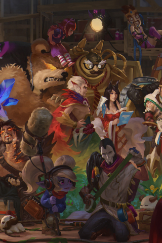 League of legends, online game, fighters, all characters, 240x320 wallpaper